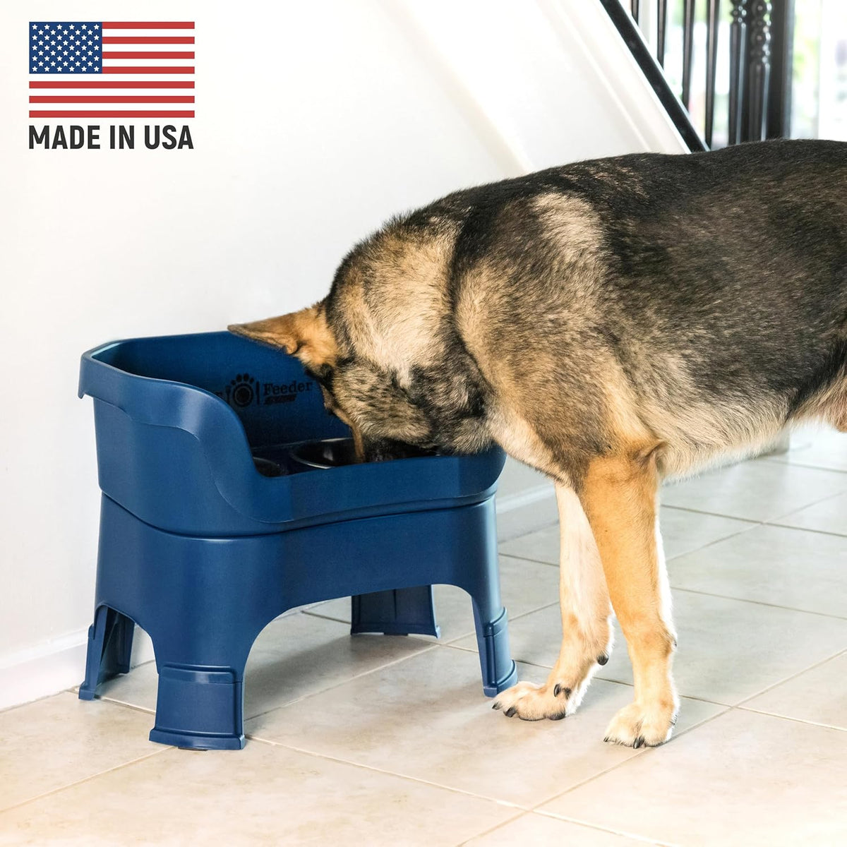 Neater Feeder Deluxe Mess Proof Dog Bowls Elevated for Large Dogs – Made in USA – No Spill Raised