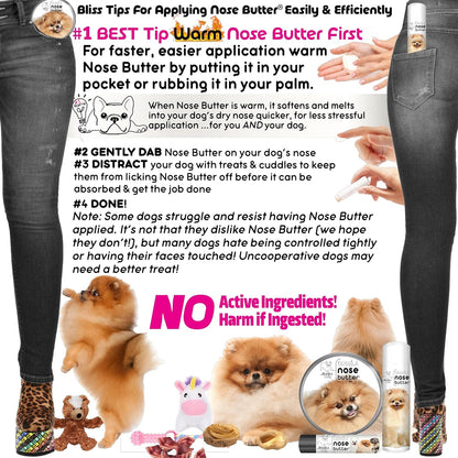 The Blissful Dog Pomeranian Nose Butter for Dry, Cracked Skin, Lick-Safe Dog Nose Balm with