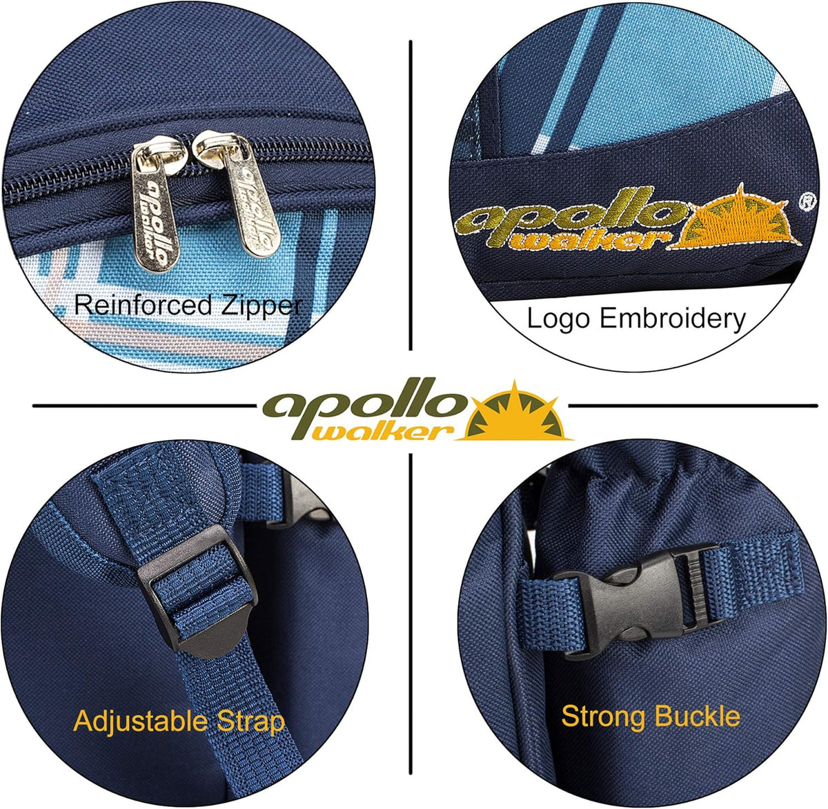 Apollo Walker Picnic Backpack Bag for 2 Person with Cooler Compartment, Detachable Bottle/Wine