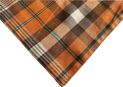 Realeaf Fall Halloween Dog Bandanas 2 Pack, Orange Plaid Pet Scarf for Boy and Girl, Premium