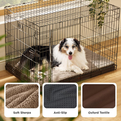 Bedsure XL Dog Bed for Crate - Large Orthopedic Flat Pet Beds with Removable Washable Cover, Egg