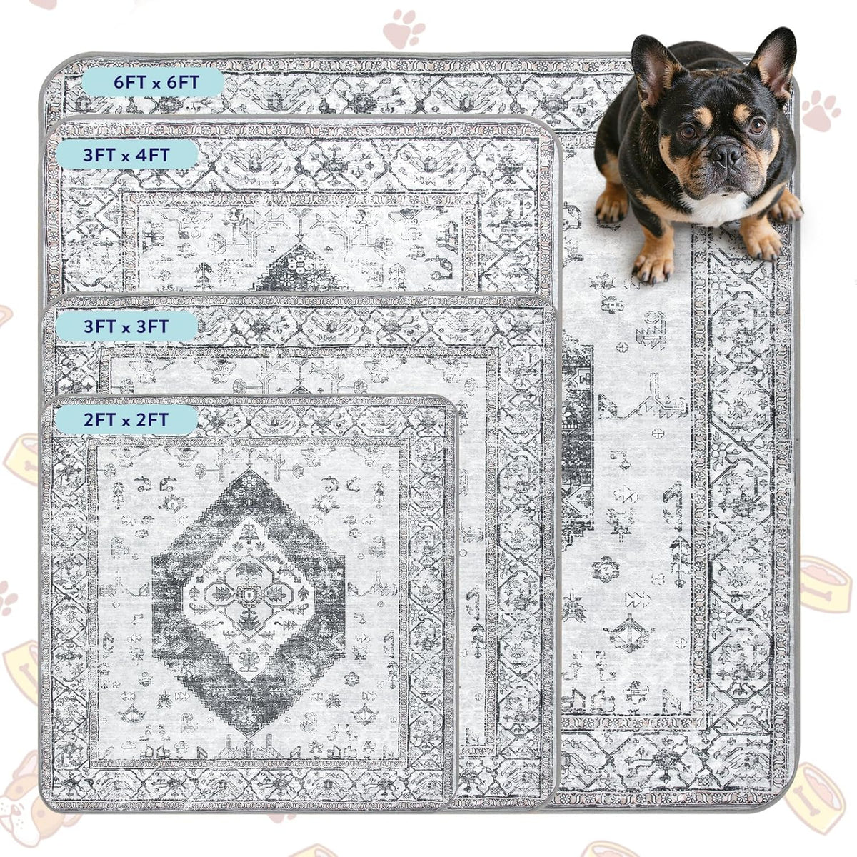 Lahome Super Absorbent Washable Pee Pads for Dogs - Secure Floor Protection - Non-Slip, Leakproof