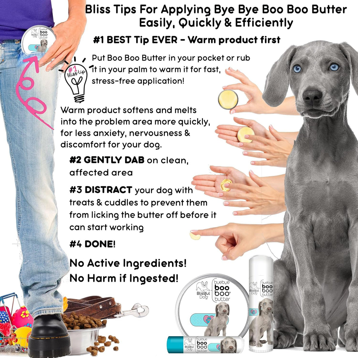 The Blissful Dog .50 oz Tube Weimaraner Booboo Butter