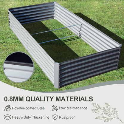 Domi Raised Garden Beds Outdoor, 6x3x1.5Ft Thickening Tall Metal Rectangular Deep Root Box Planter