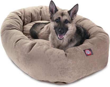 Majestic Pet 52 Inch Micro Velvet Calming Dog Bed Washable 52x35x11 (inch) – Cozy Soft Round Donut