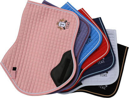 T TEKE Close Contact Saddle Pads,100% Cotton English Saddle Pads for Horses with Moisture-Wicking