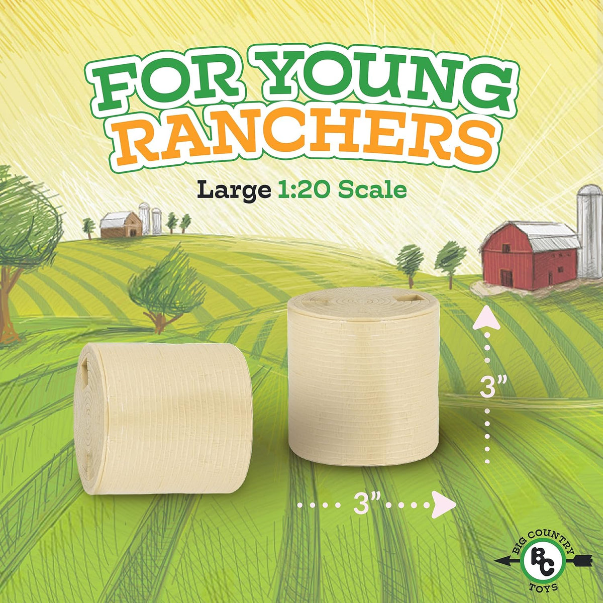 Big Country Toys 5-Piece Hay Bale Set - Toy Hay Bales for Farm Animal Toys for 3 Year Old Boys &