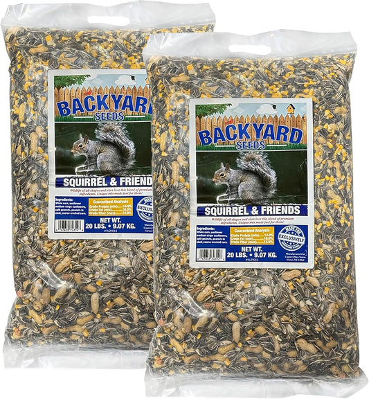 Backyard Seeds Squirrel and Friends Wildlife Feed – Non-GMO Mix for Squirrels, Deer, Birds