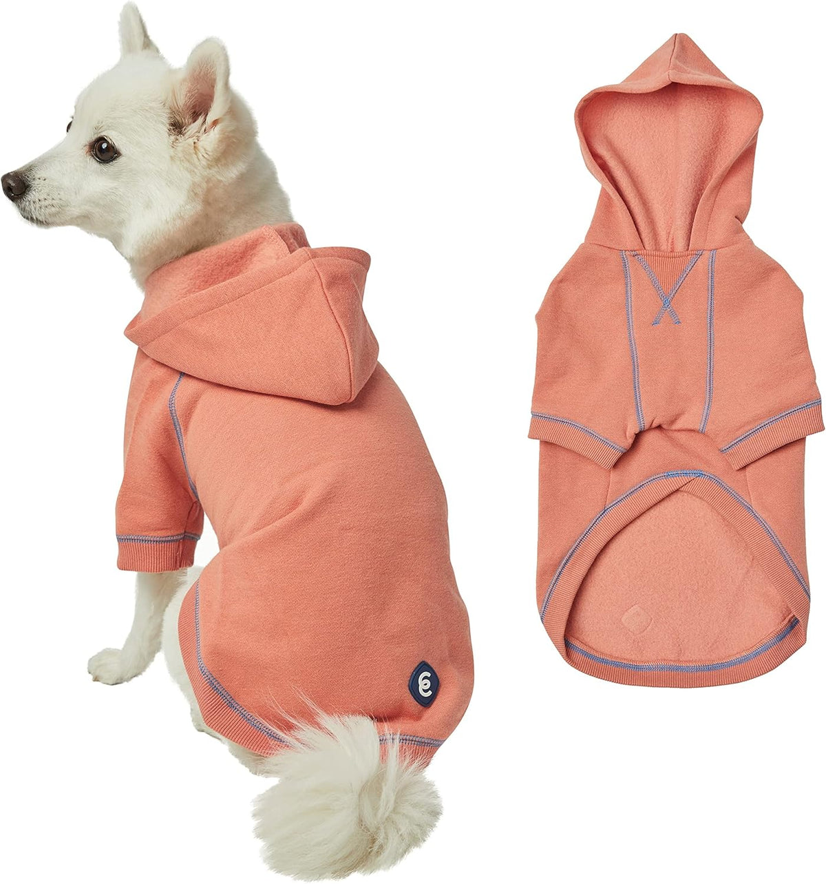 Blueberry Pet Hoodie – 14″ Soft Cotton‑Blend Winter Sweatshirt, Coral, Award‑Winning Small‑Dog