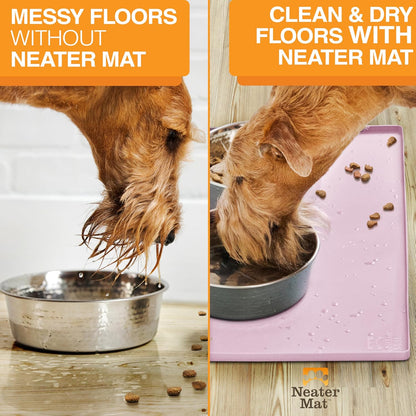Neater Pet Brands Neater Mat Pet Mats for Food and Water, Cat & Dog Bowl Mat Waterproof Silicone