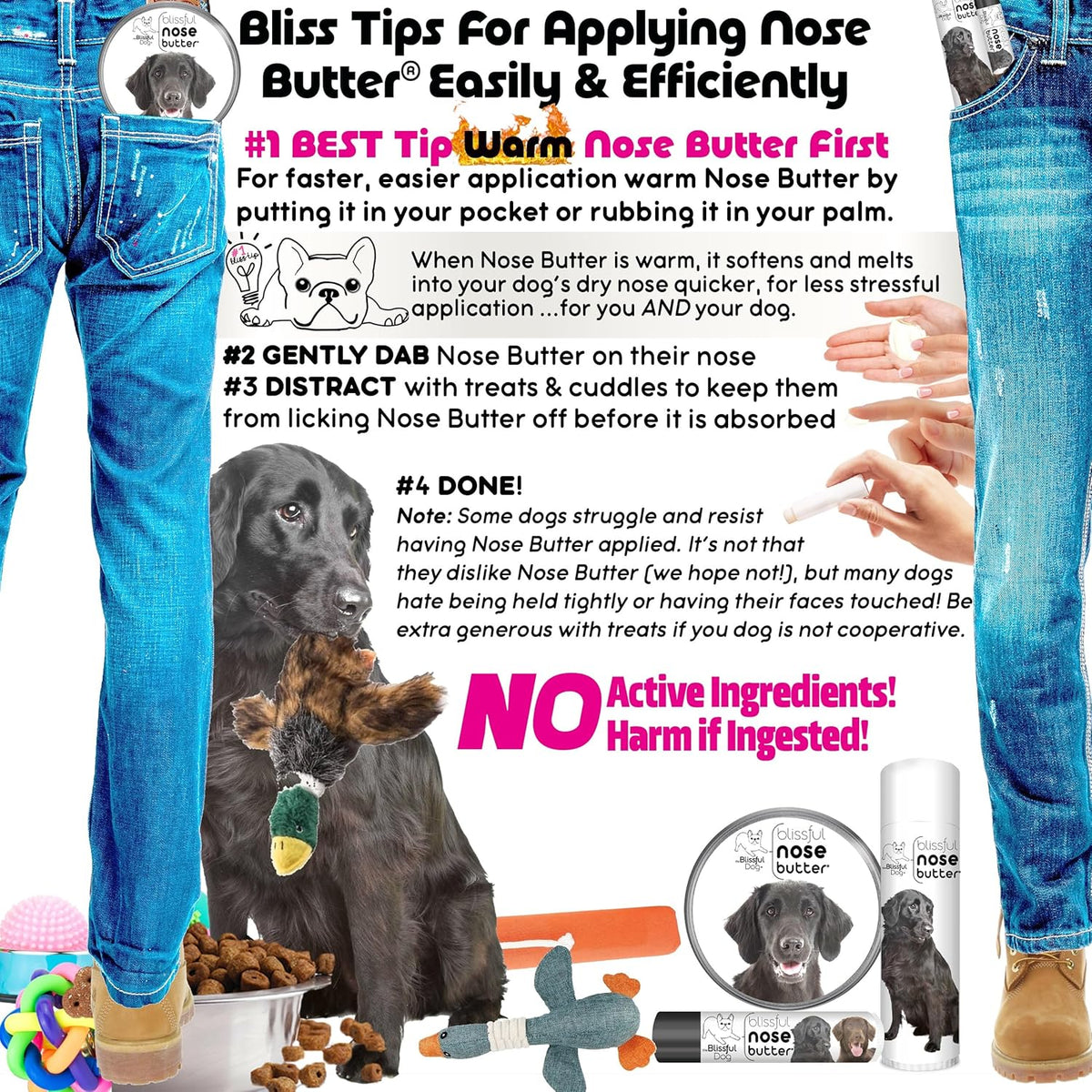 The Blissful Dog Flat-Coat Retriever Unscented Nose Butter - Dog Nose Butter, 8 Ounce