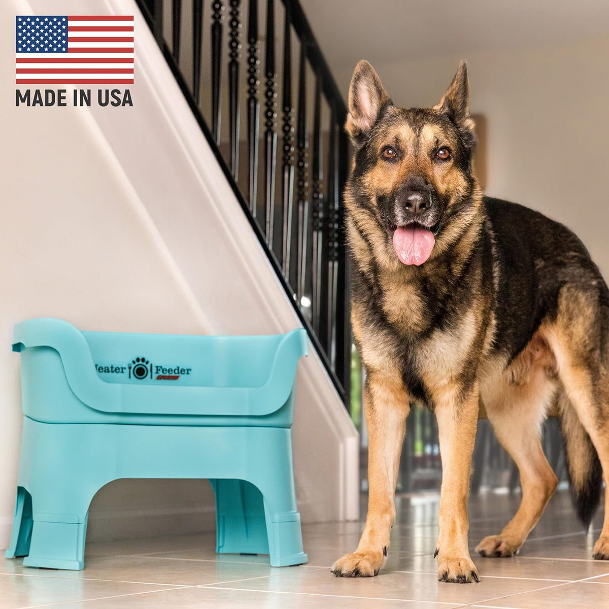 Neater Feeder Deluxe Mess Proof Dog Bowls Elevated for Large Dogs – Made in USA – No Spill Raised