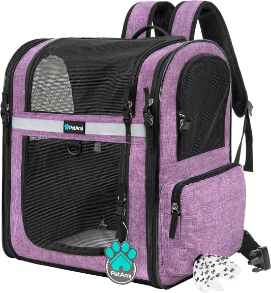 PetAmi Dog Backpack Carrier For Small Large Cat, Pet, Puppies, Ventilated Pet Hiking Backpack