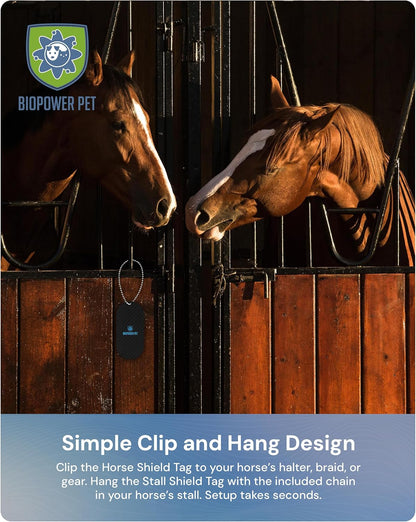 BioPower Natural Fly & Tick Repellent for Horses - Horse Shield and Stall Tags with 1-Year