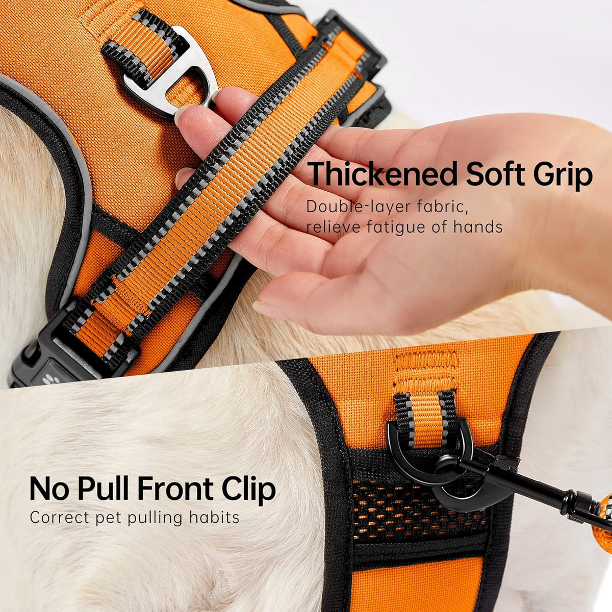 NESTROAD No Pull Dog Harness,Adjustable Oxford Dog Vest Harness with Leash,Reflective No-Choke Pet