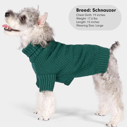 cyeollo Dog Sweater Pullover Turtleneck for Dogs, Classic Knitwear Fall Winter Cold Weather Dog