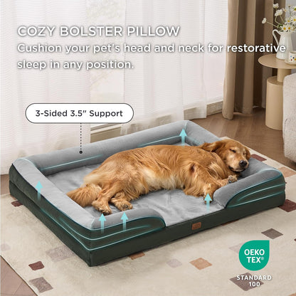 Bedsure XXL Orthopedic Dog Bed for Extra Large Dogs - Waterproof Giant Dog Cat Bed, Comfort Dogs