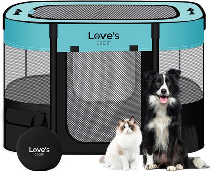 Love's cabin Pet Puppy Dog Playpen, Small Dog Tent Crates Cage Indoor/Outdoor, Portable Exercise