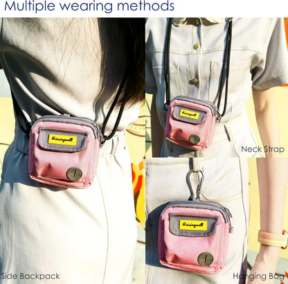 Dog Treat Pouch for Pet Walking and Training with Clicker Poop Bags and Three Bags Design Small