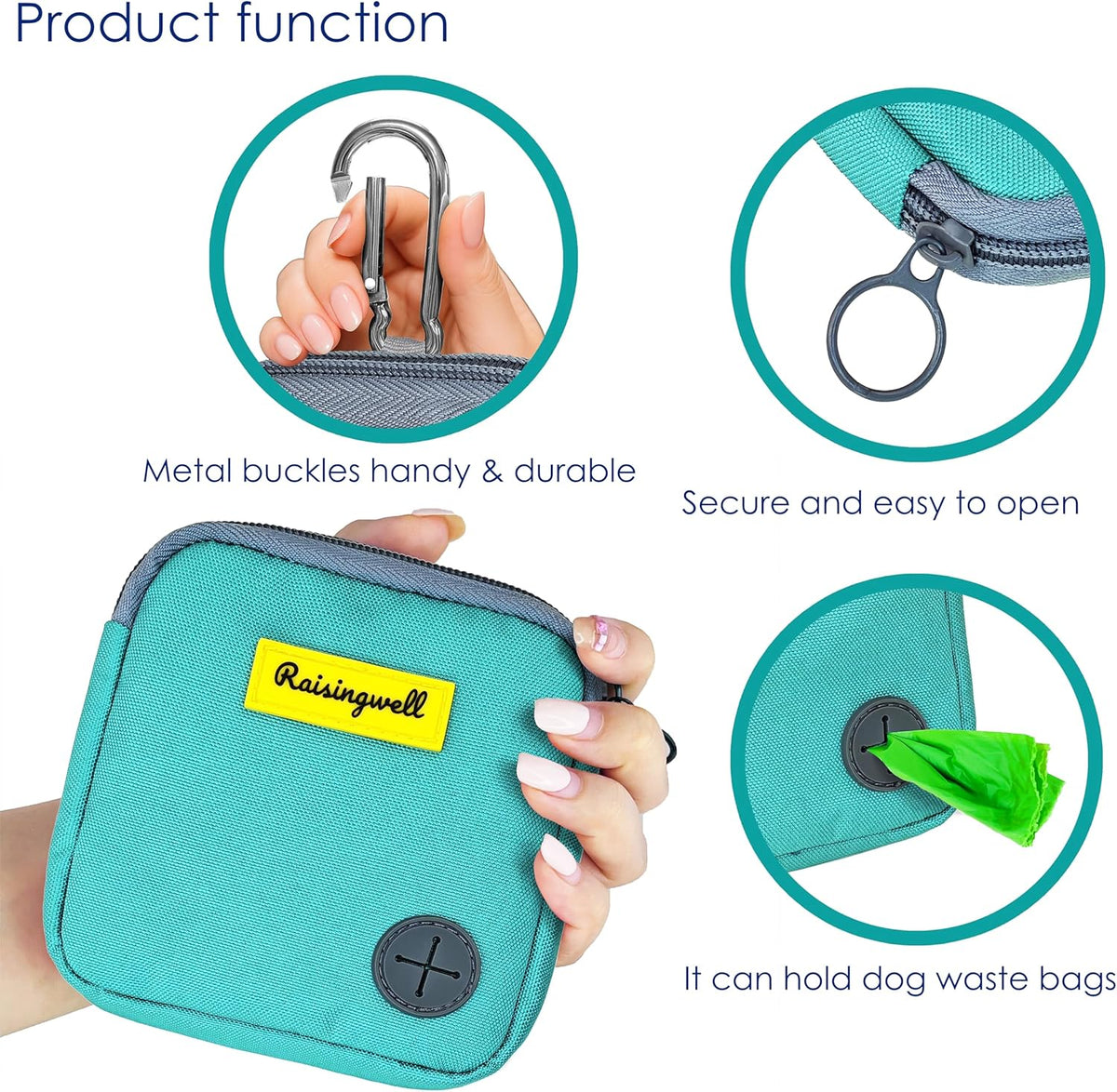 Dog Treat Pouch for Pet Walking and Training with Clicker Poop Bags Small Fanny Zipper Pack Holder