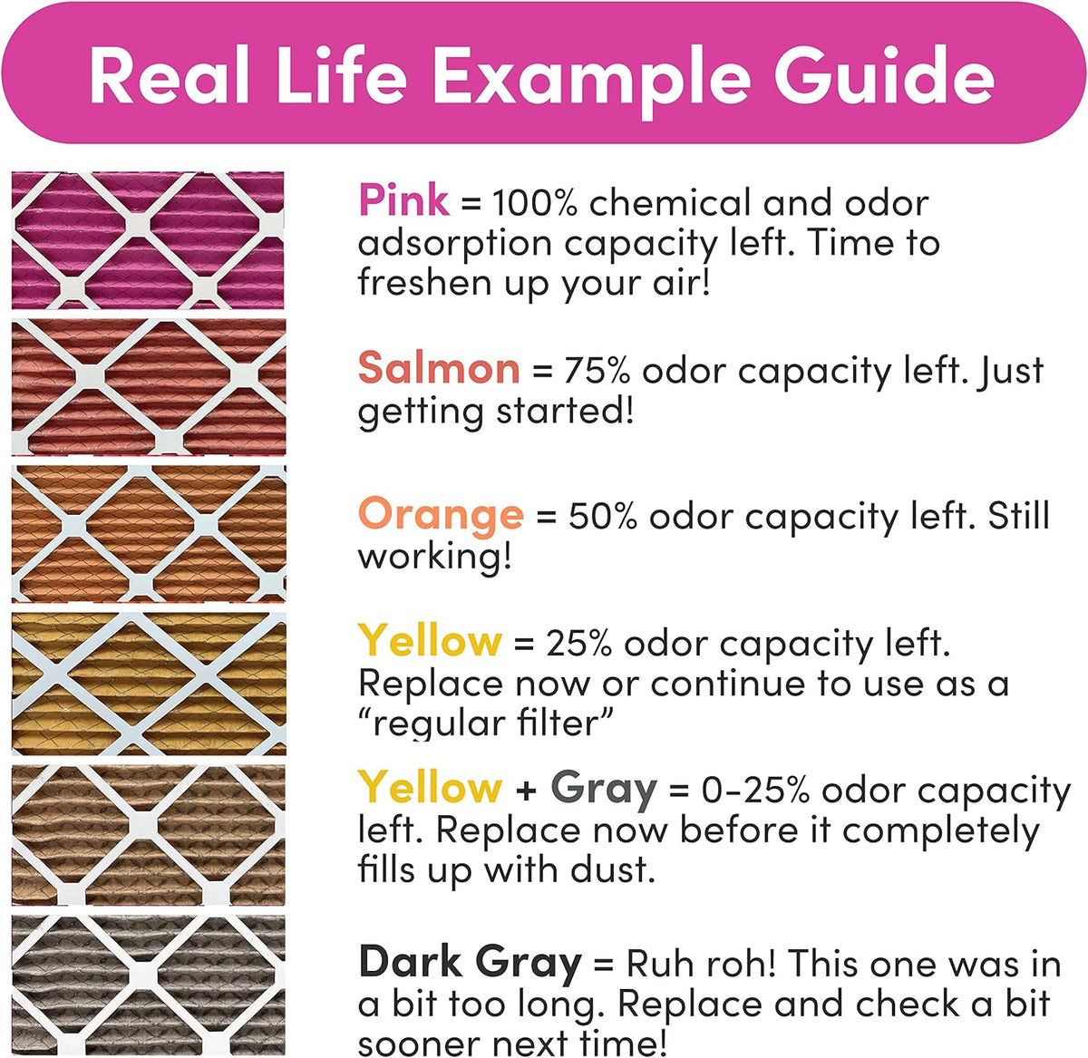 Colorfil 14x20x1 Air Filter (2-Pack) | Made in the USA | Color Changing | Remove Cat and Dog Odor |