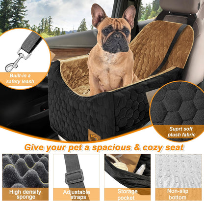 Dog Car Seat for Small/Medium Dogs, Memory Foam Dog Booster Seat, Travel Safety Per Car Seat with