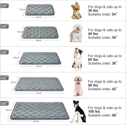 Dog Crate Mats,Soft Kennel Pads Washable with Anti-Slip Bottom,Dog Kennel Pads for Sleeping,Pets