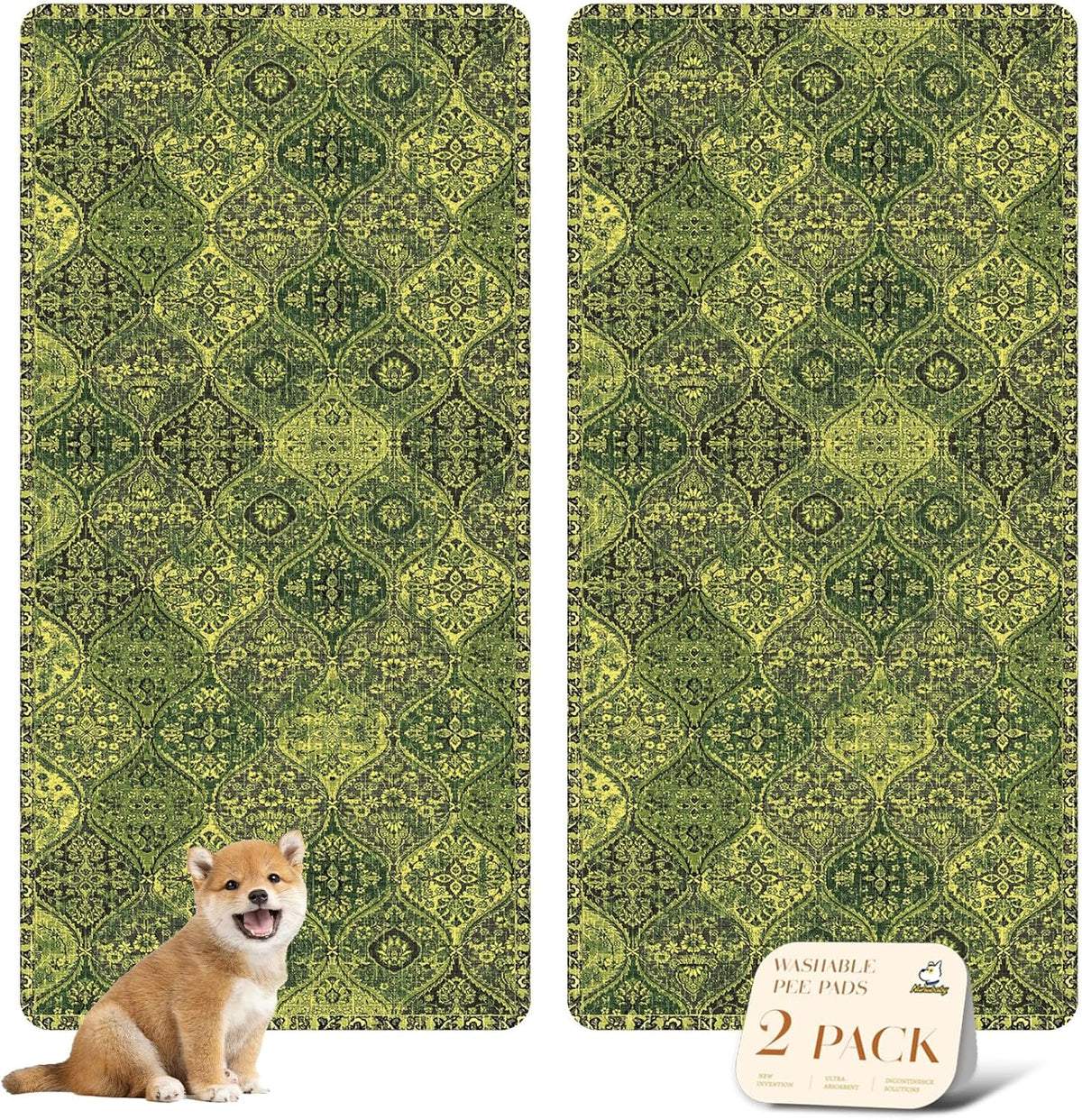 nunubaby Washable Pee Pads for Dogs, Stylish, Non-Slip and Leak-Proof Pee Pads. Reusable Potty Pads