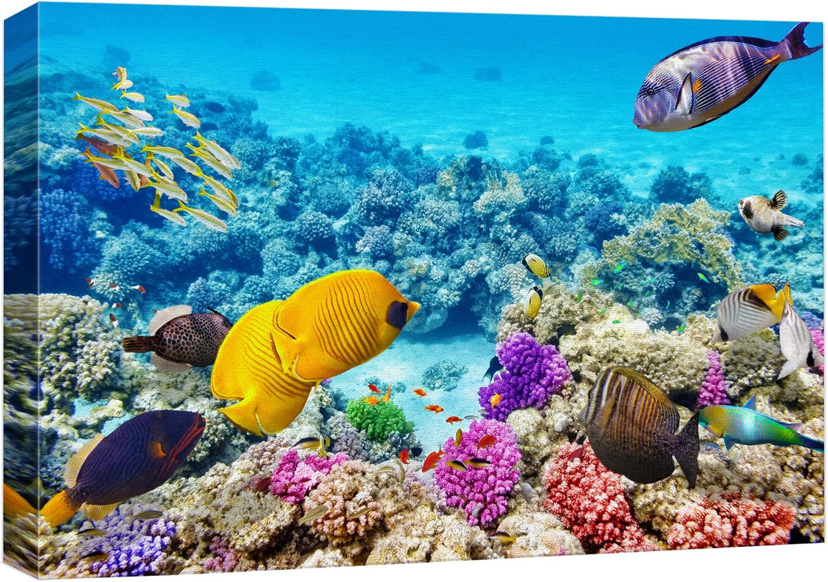 wall26 Canvas Print Wall Art Tropical Underwater Ocean Sea Fish Reef Nature Animals Photography