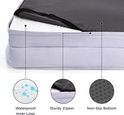Bedsure L Plus Orthopedic Dog Bed for Large Dogs - Washable Dog Cat Bed Waterproof, L Plus Big