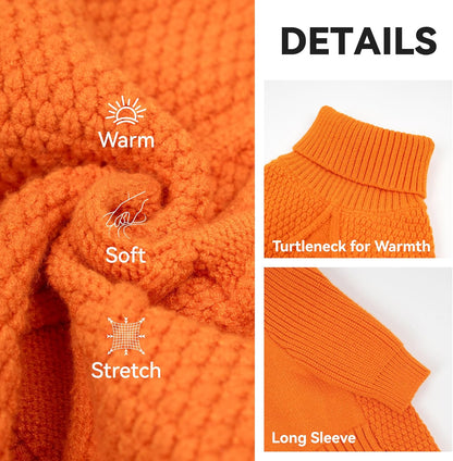 cyeollo 4XL Dog Sweater,Pullover Turtleneck for Large Dogs Classic Knitwear Fall Winter Cold