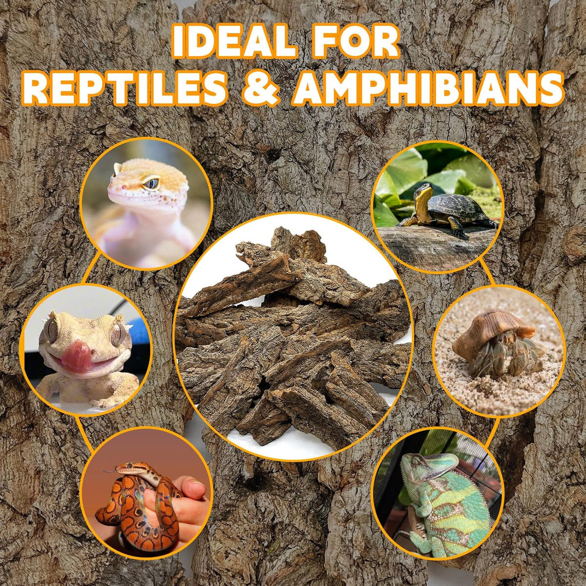 BNOSDM Reptile Terrarium Bark Substrate Bedding Tortoise Natural Cork Bark Reptile Climbing Mat
