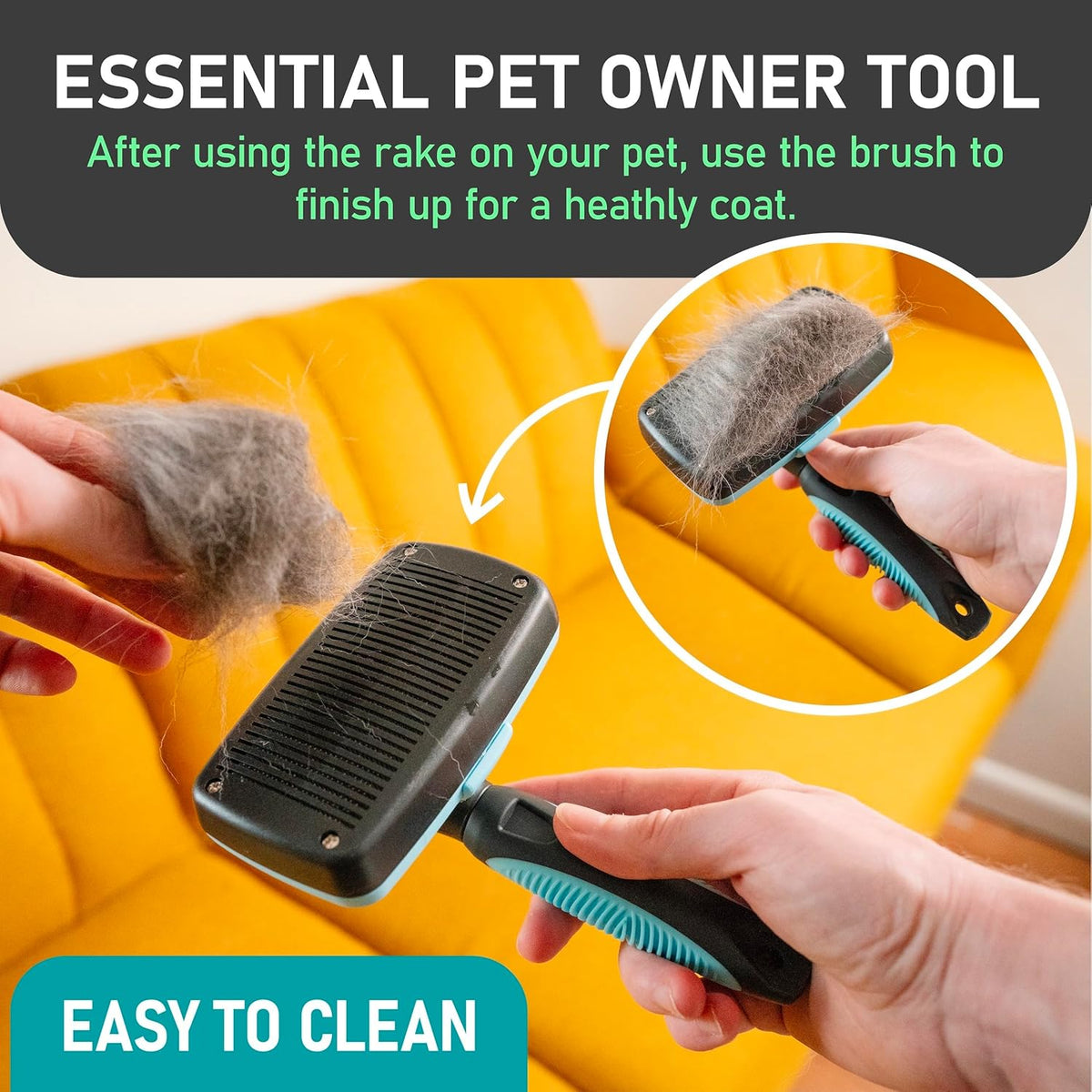 Maxpower Planet Dog Rake and Dog Hair Brush - Gently Removes Loose Undercoat, Mats and Tangled
