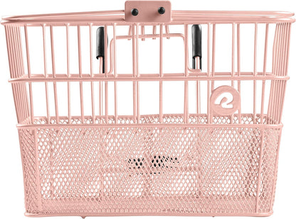 Retrospec Apollo Detachable Front Bike Basket Steel Half-Mesh with Integrated Detachable Hooks and