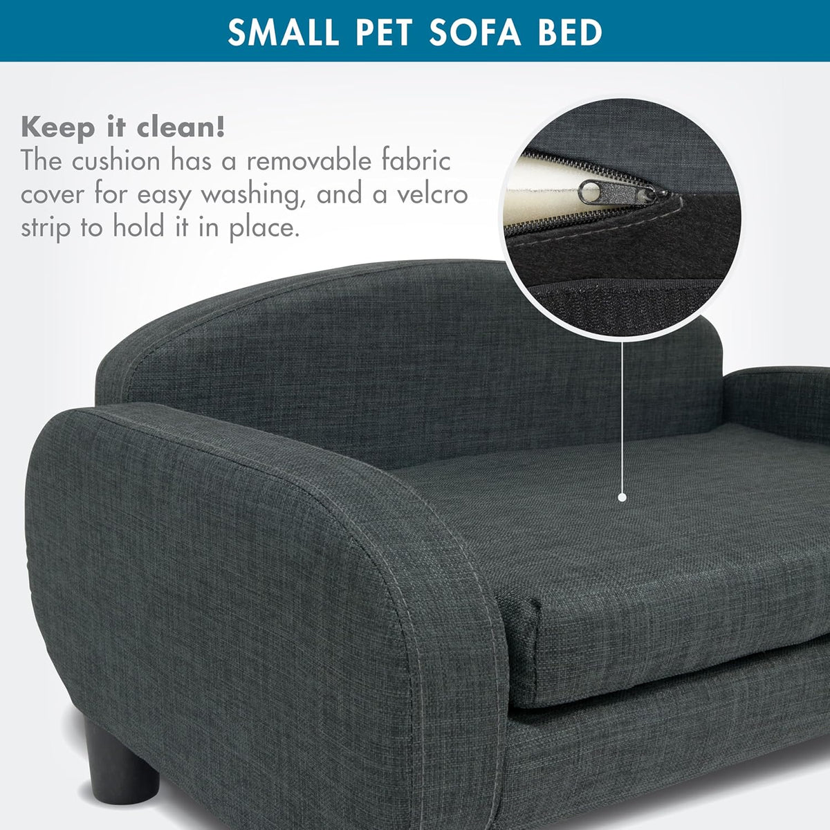 Paws & Purrs Cat Sofa Bed, Pet Couch for Indoor Cats Elevated Cat Beds with Removable Washable
