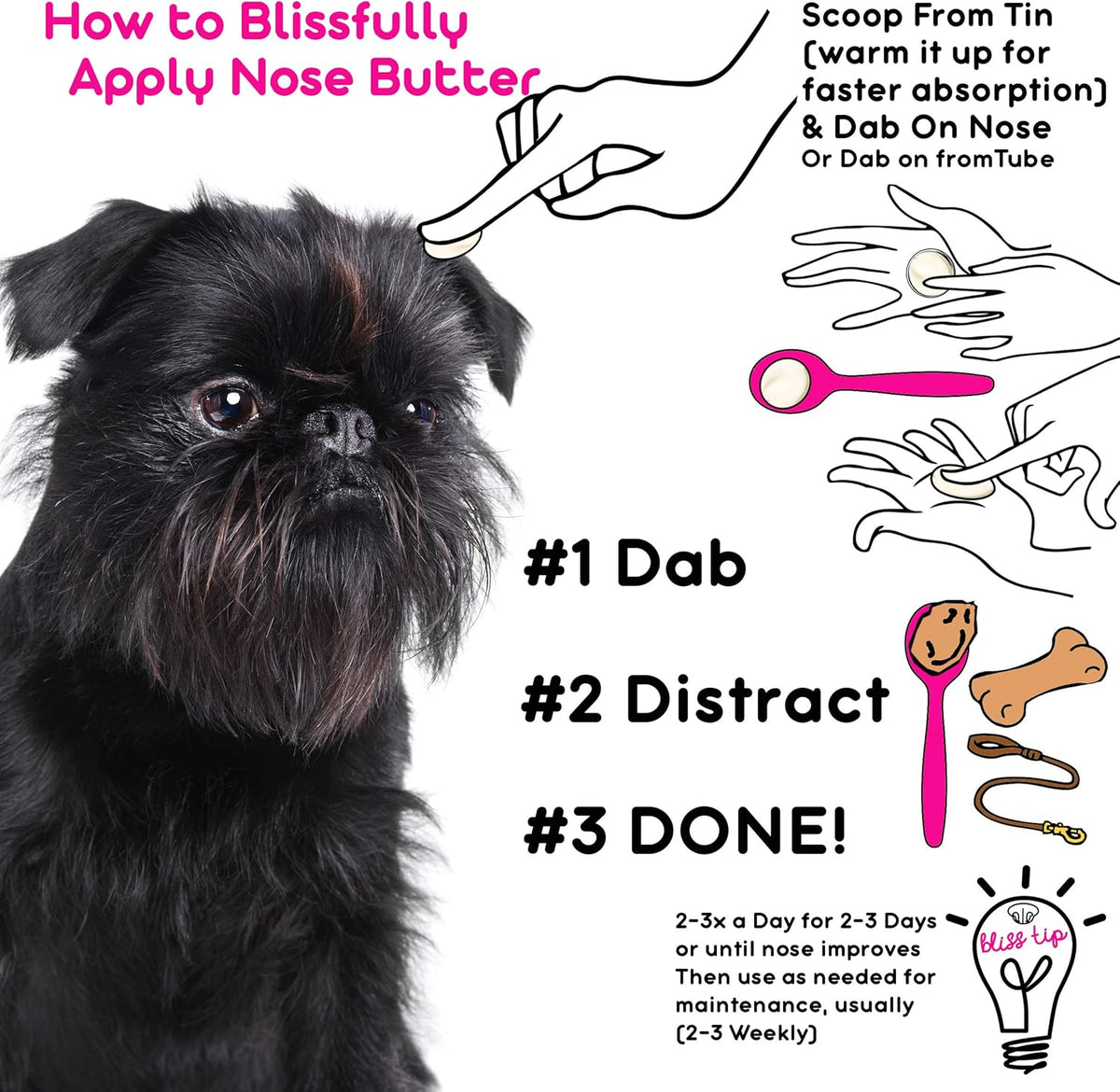The Blissful Dog Affenpinscher Unscented Nose Butter - Dog Nose Butter, 16 Ounce