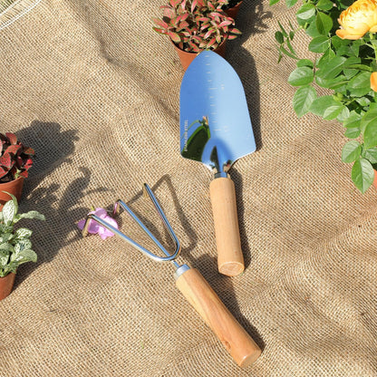 Garden Tool Set, 2 Pieces Stainless Steel Heavy Duty Garden Tools, Gardening Kit with Wooden Handle