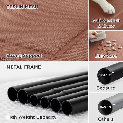 Bedsure Elevated Raised Cooling Cots Bed for Large Dogs, Portable Indoor & Outdoor Pet Hammock with