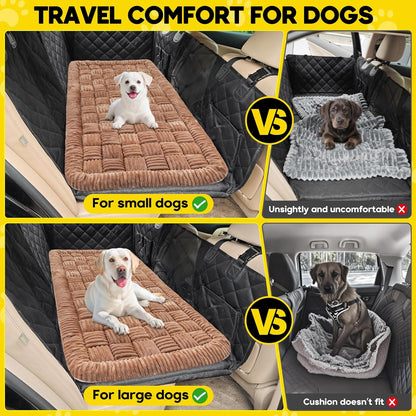 Dog Car Bed Mat, Non-Slip Backseat Extender Pet Blanket, Plaid Dog Bed for Trucks, Sedans & Large