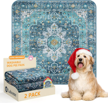 Lahome Super Absorbent Washable Pee Pads for Dogs - Secure Floor Protection - Non-Slip, Leakproof