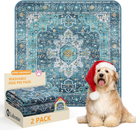 Lahome Super Absorbent Washable Pee Pads for Dogs - Secure Floor Protection - Non-Slip, Leakproof
