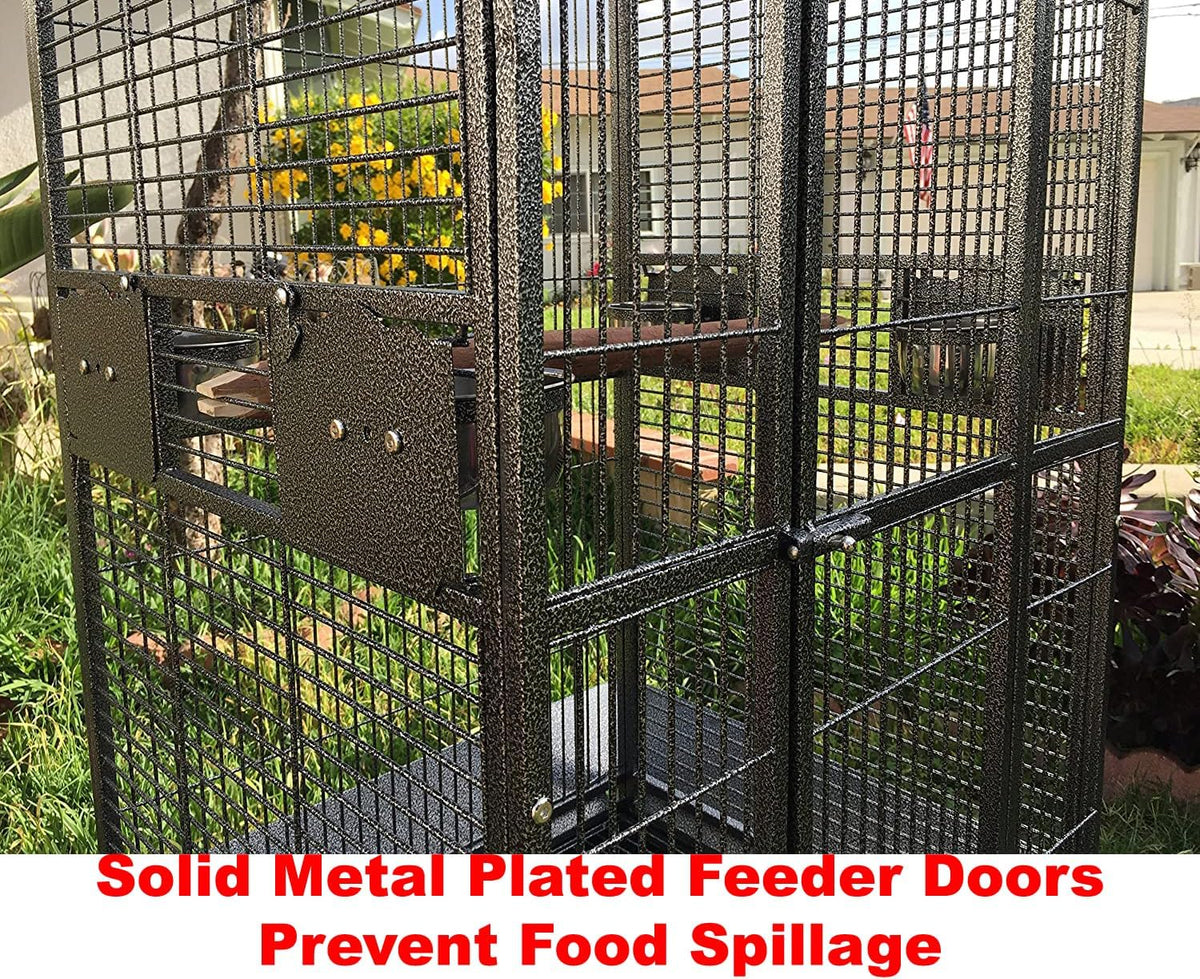 4 Size, X-Large 32" L x 23" W x 66" H Castle PlayTop Parrot Bird Cage On Wheels for Large Size
