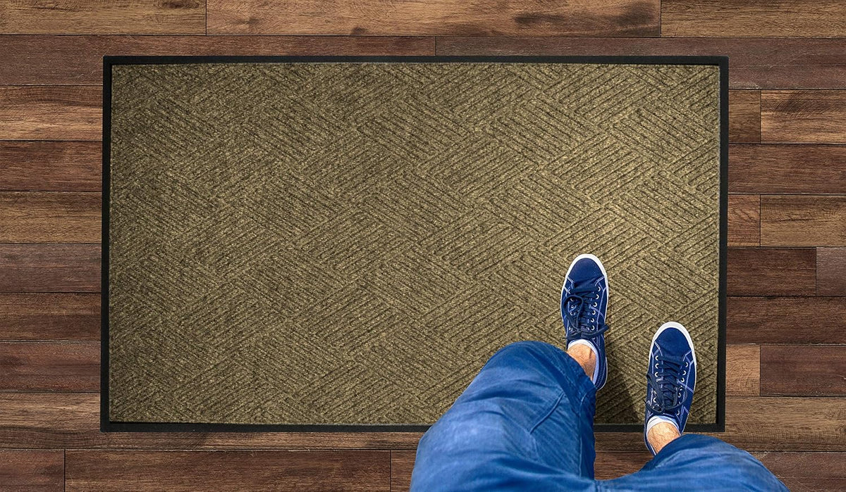 WaterHog Diamond | Commercial-Grade Entrance Mat with Rubber Border – Indoor/Outdoor, Quick Drying