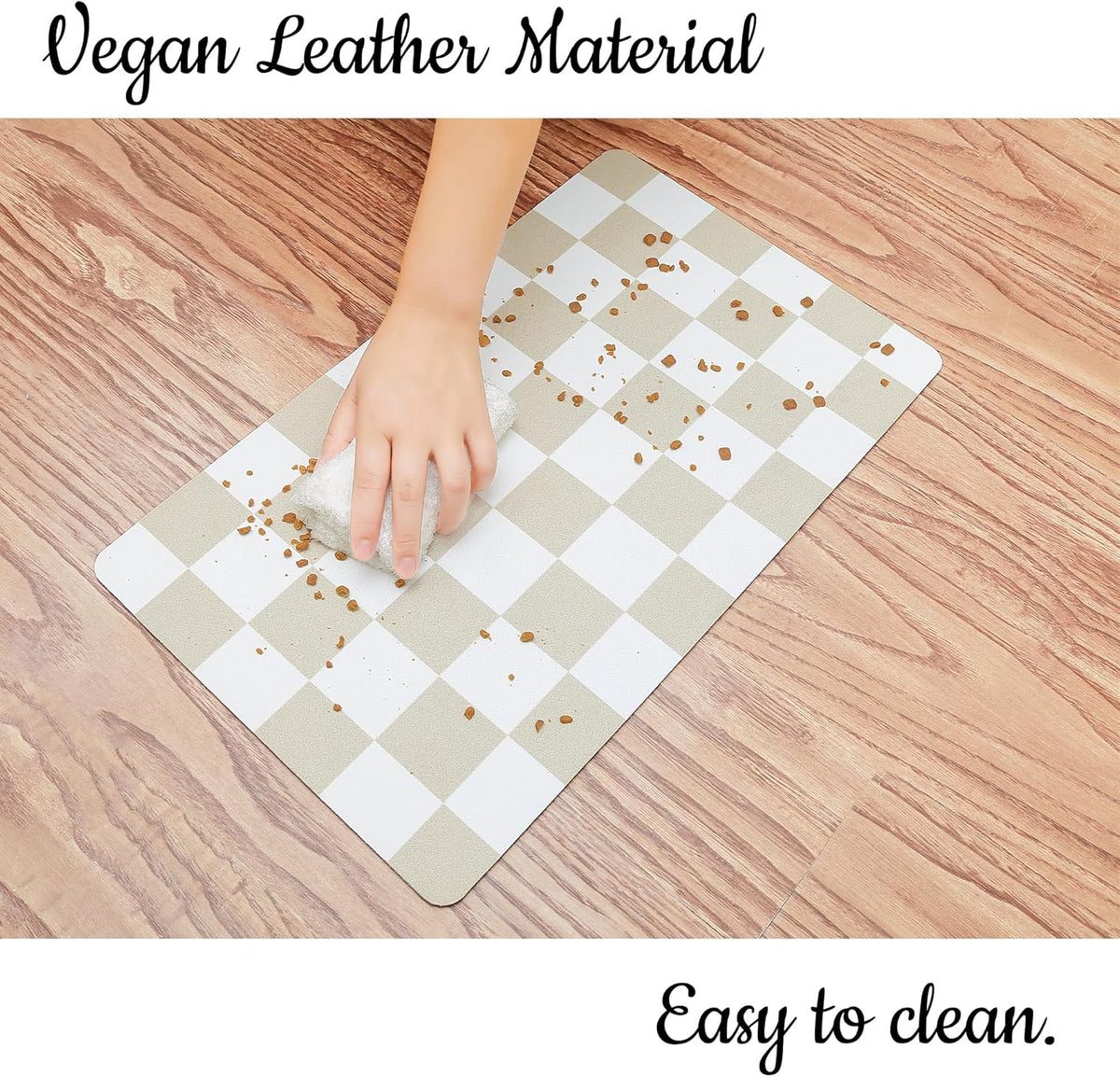 Ralxion Checkered Dog Feeding Mat, Absorbent Mats for Dog Food and Water Bowl, Dispenser, Retro