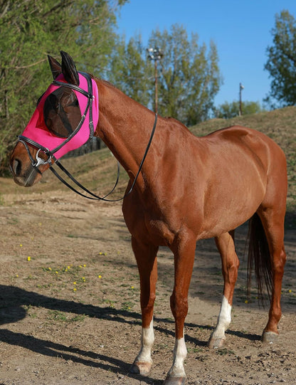 Horse Fly Mask Generous&Fine Mesh Eye Covers and Ears Elasticity Mask Snug Fitting Comfortable