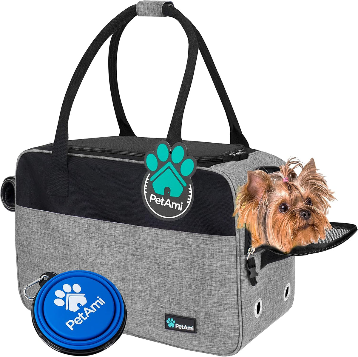 PetAmi Dog Purse Carrier for Small Dogs, Airline Approved Soft Sided Pet Carrier with Pockets