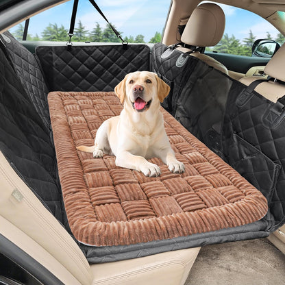 Dog Car Bed Mat, Non-Slip Backseat Extender Pet Blanket, Plaid Dog Bed for Trucks, Sedans & Large