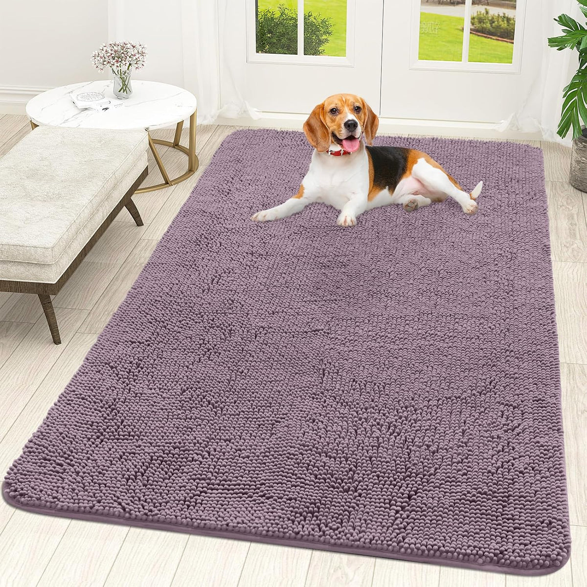 OLANLY Dog Door Mat for Muddy Paws 70x46, Absorbs Moisture and Dirt, Absorbent Non-Slip Washable