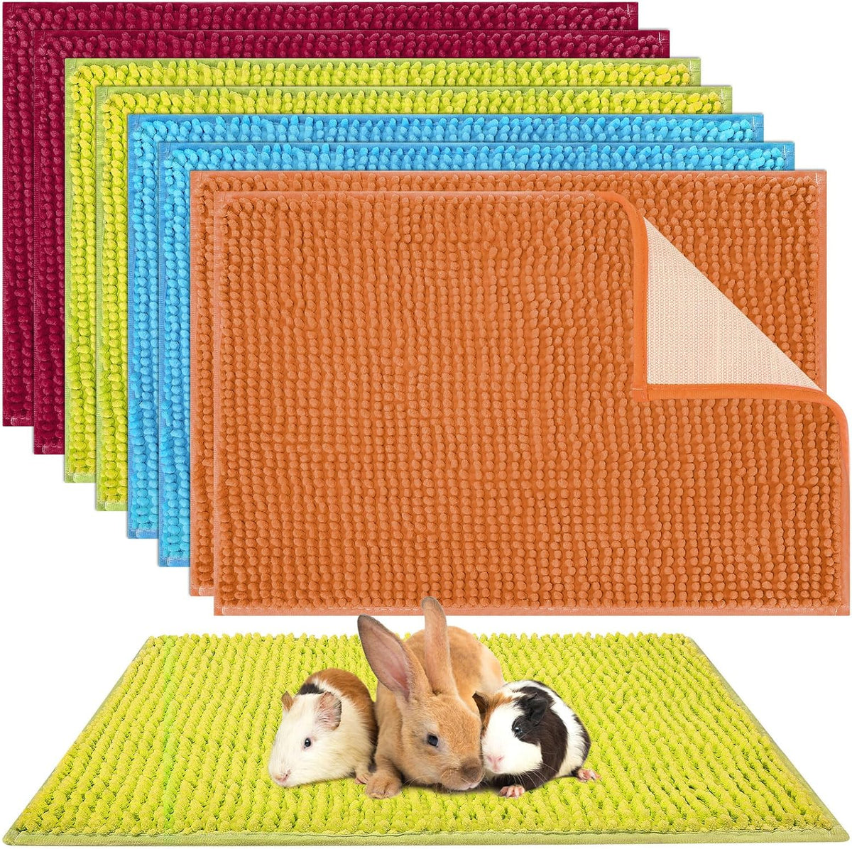 Barydat 8 Pcs Guinea Pig Cage Liner for Guinea Pig Cage Bedding Reusable Rabbit Mat Pad Washable