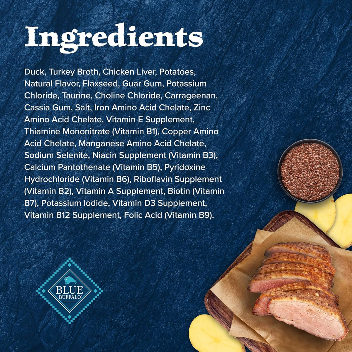 Blue Buffalo Wilderness Natural High-Protein Grain-Free Wet Food for Adult Cats, Duck Paté, 3-oz.